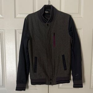 Nike Men's Gray and Black Bomber Jacket